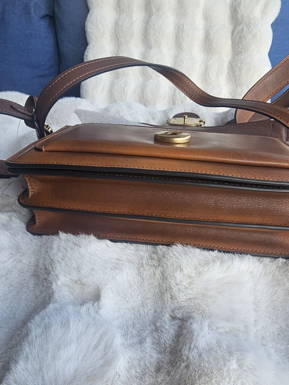 Coach Brown Loved Leather Tabby 26 with Gold Hardware